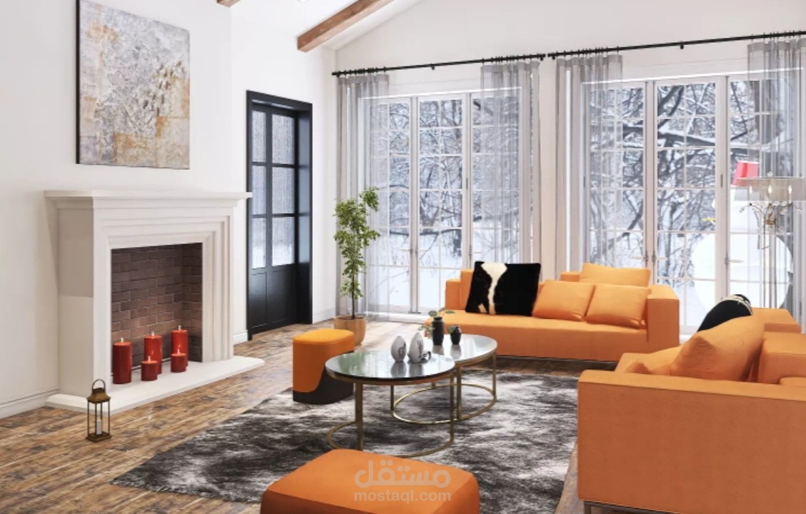 تصميم ديكور داخلي للمنزل.