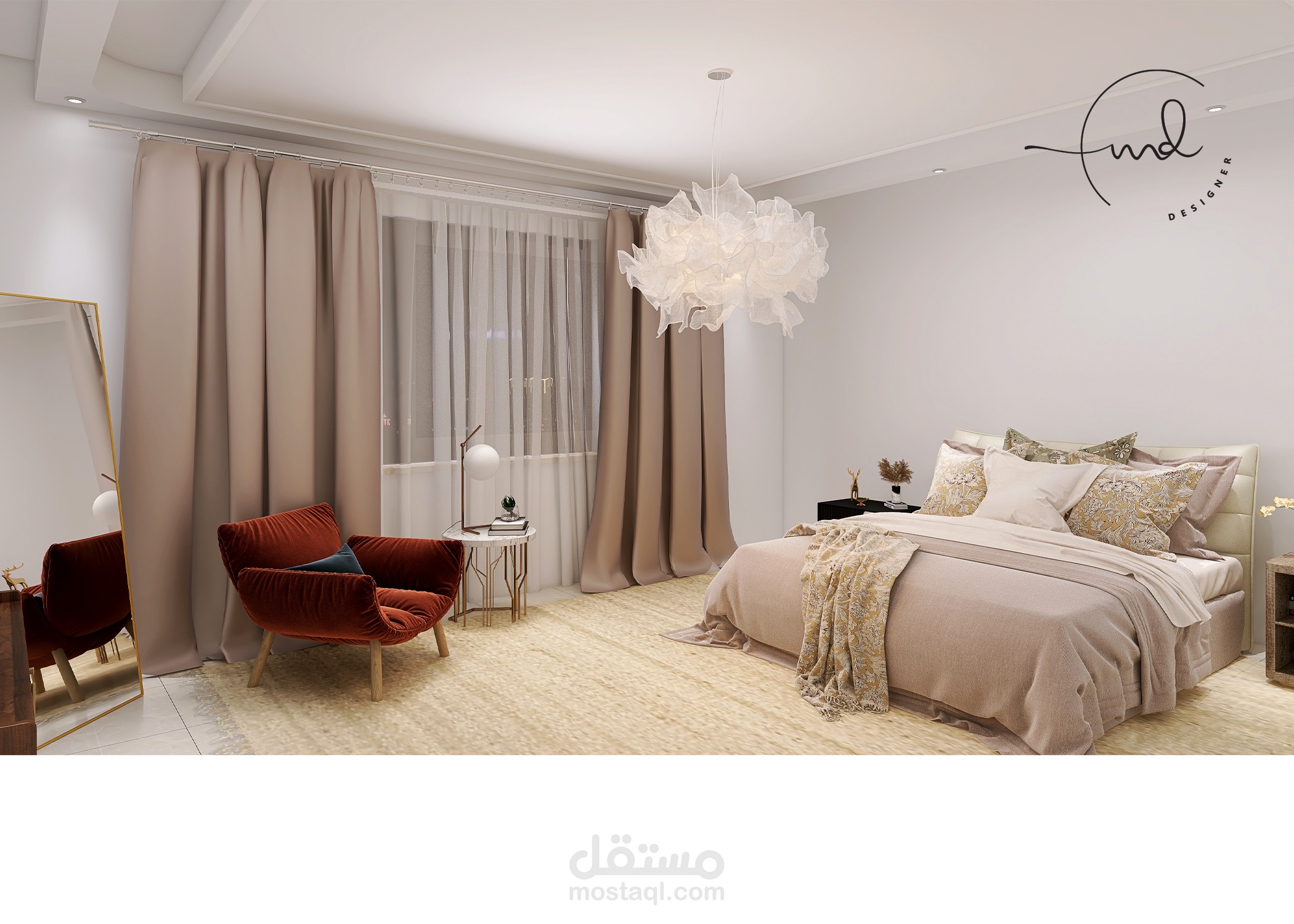 تصميم داخلي لغرفة نوم