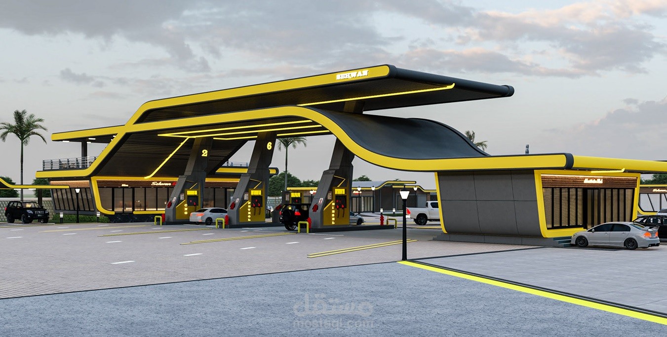 تصميم محطات الوقود ومحلات تلميع السيارات