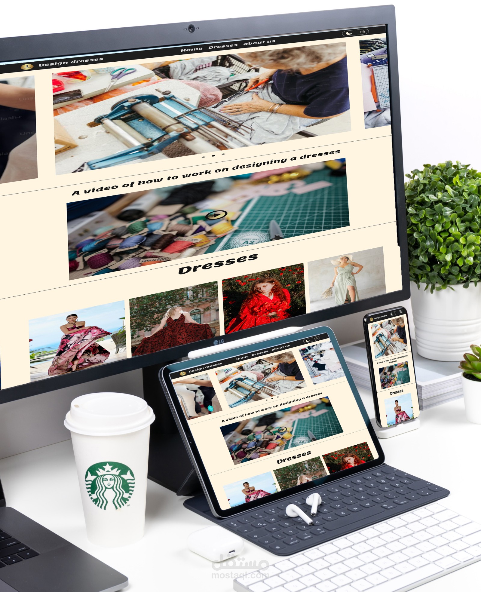 Design dresses موقع ويب لعرض وتصميم الفساتين