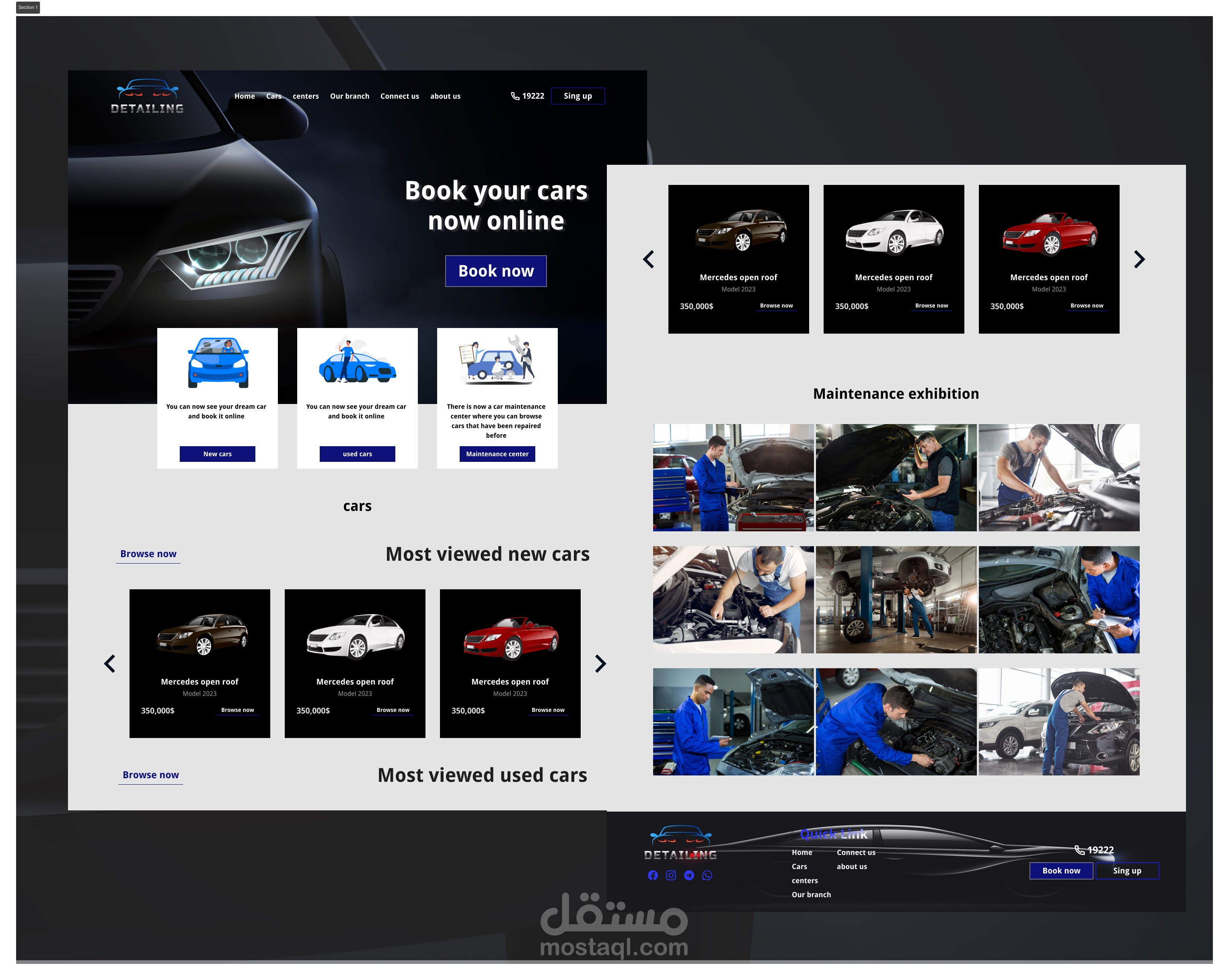Website for booking cars