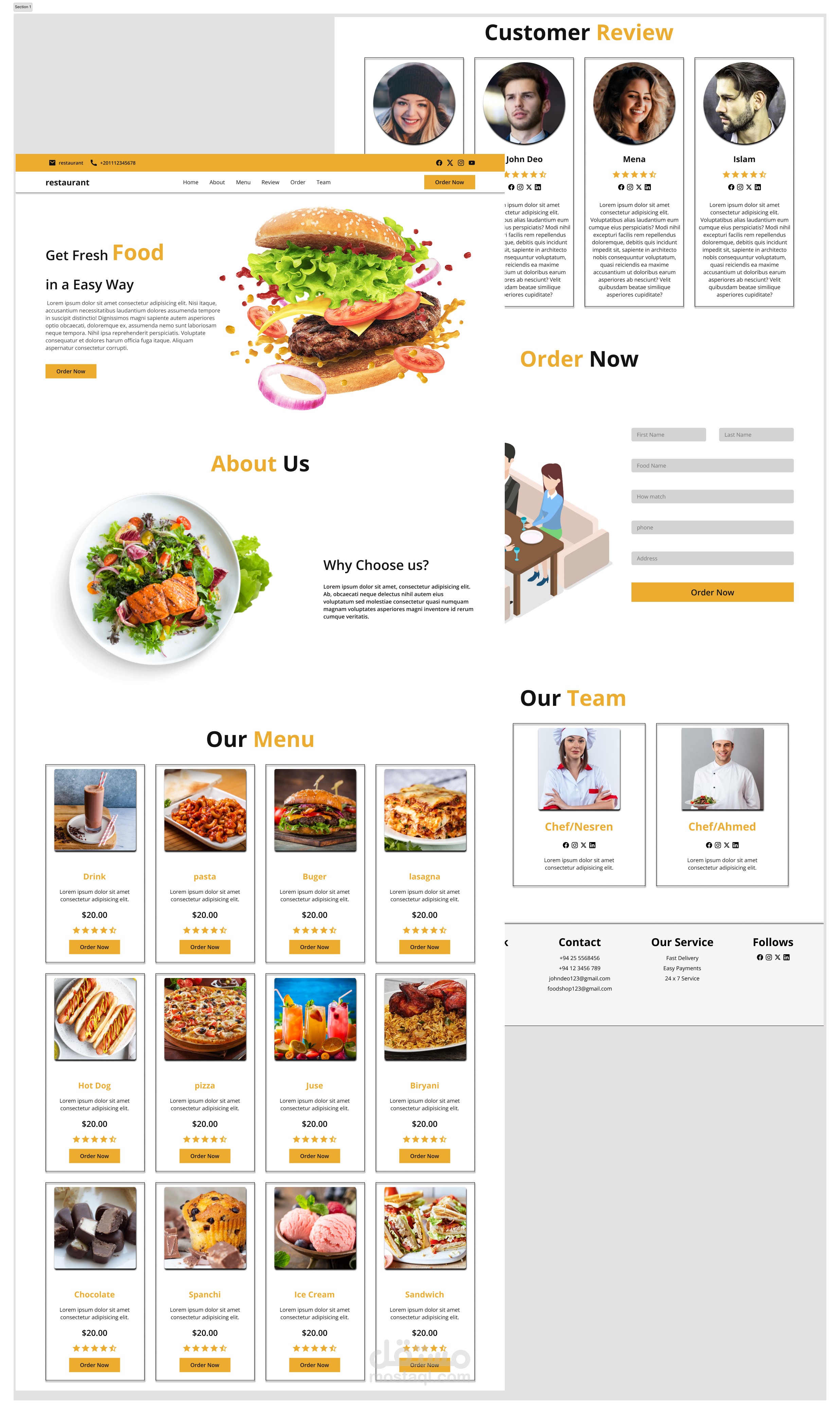 website for restaurant