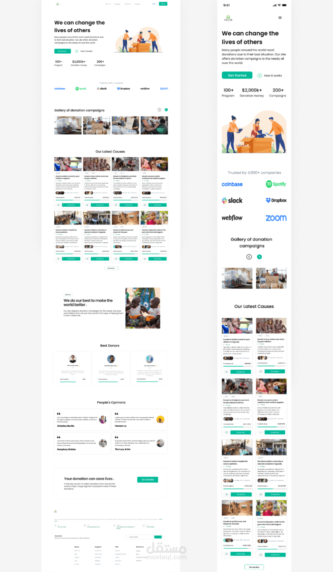 Donation landing page