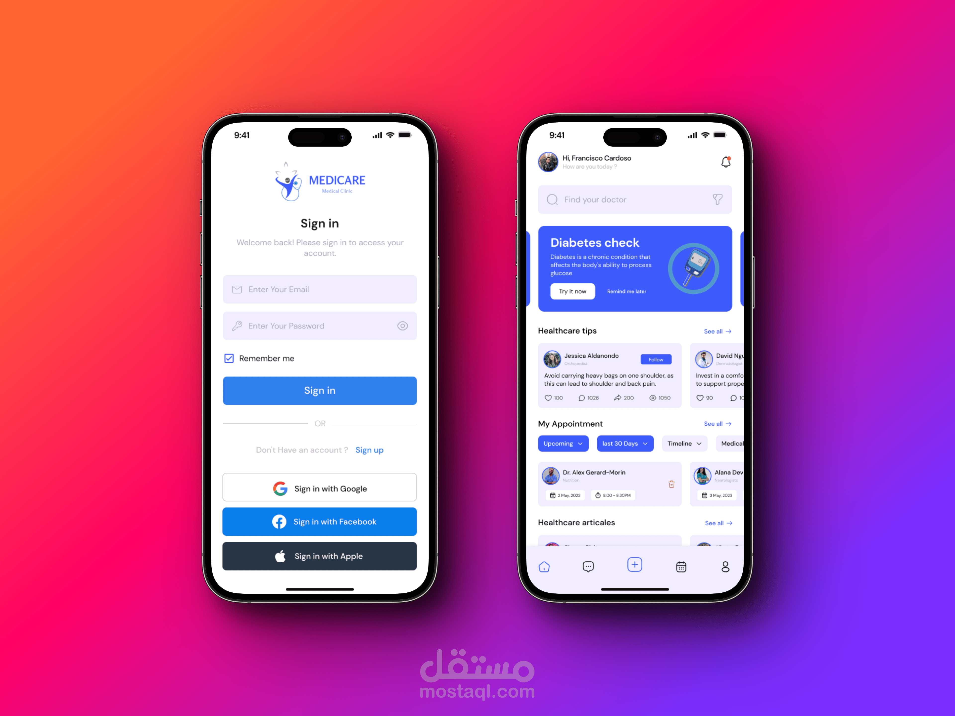 Healthcare app (UX/UI Design)