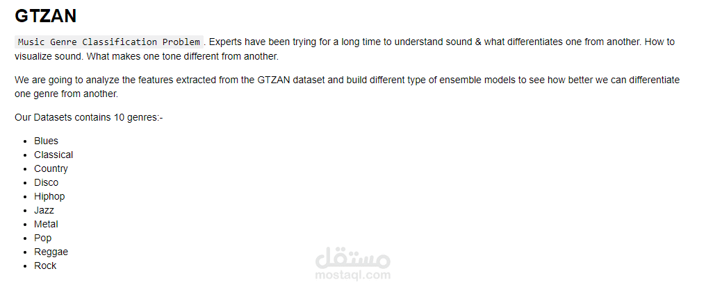 Music Genre Classification Problem