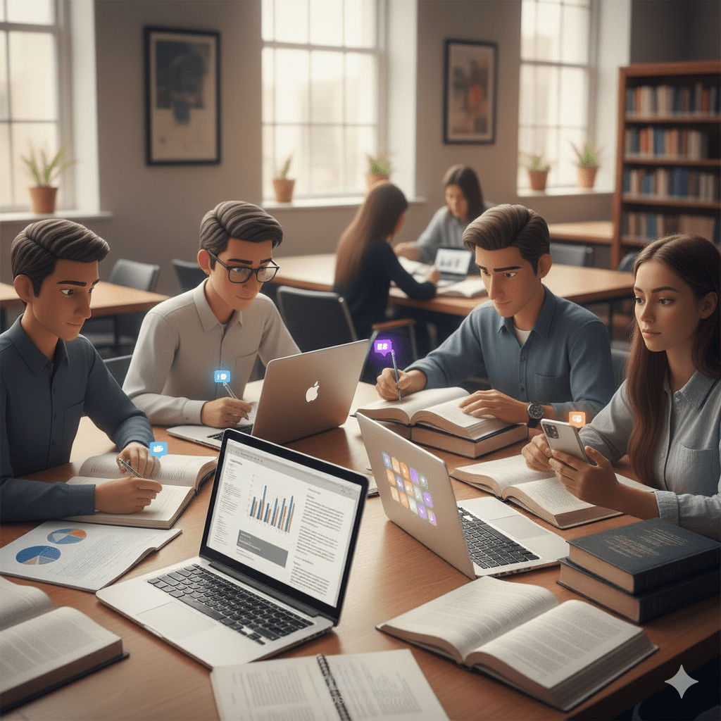 مشروع بحثي عن تأثير وسائل الواصل الاجماعي في حياة طلاب الجامعة