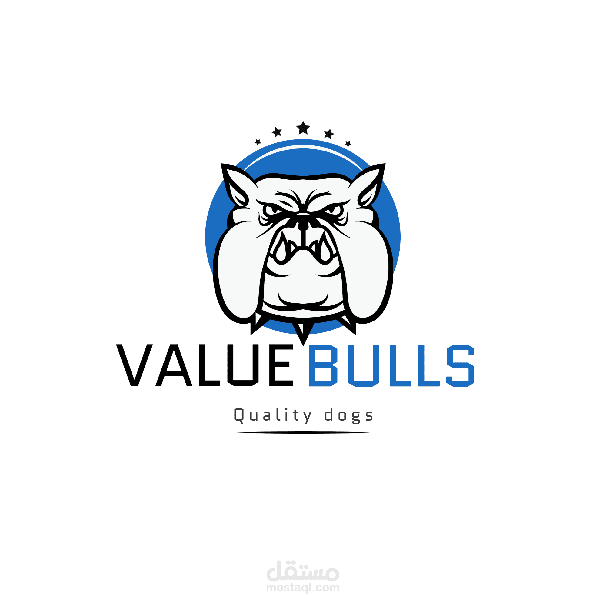 شعار لشركة بيع كلاب حراسة