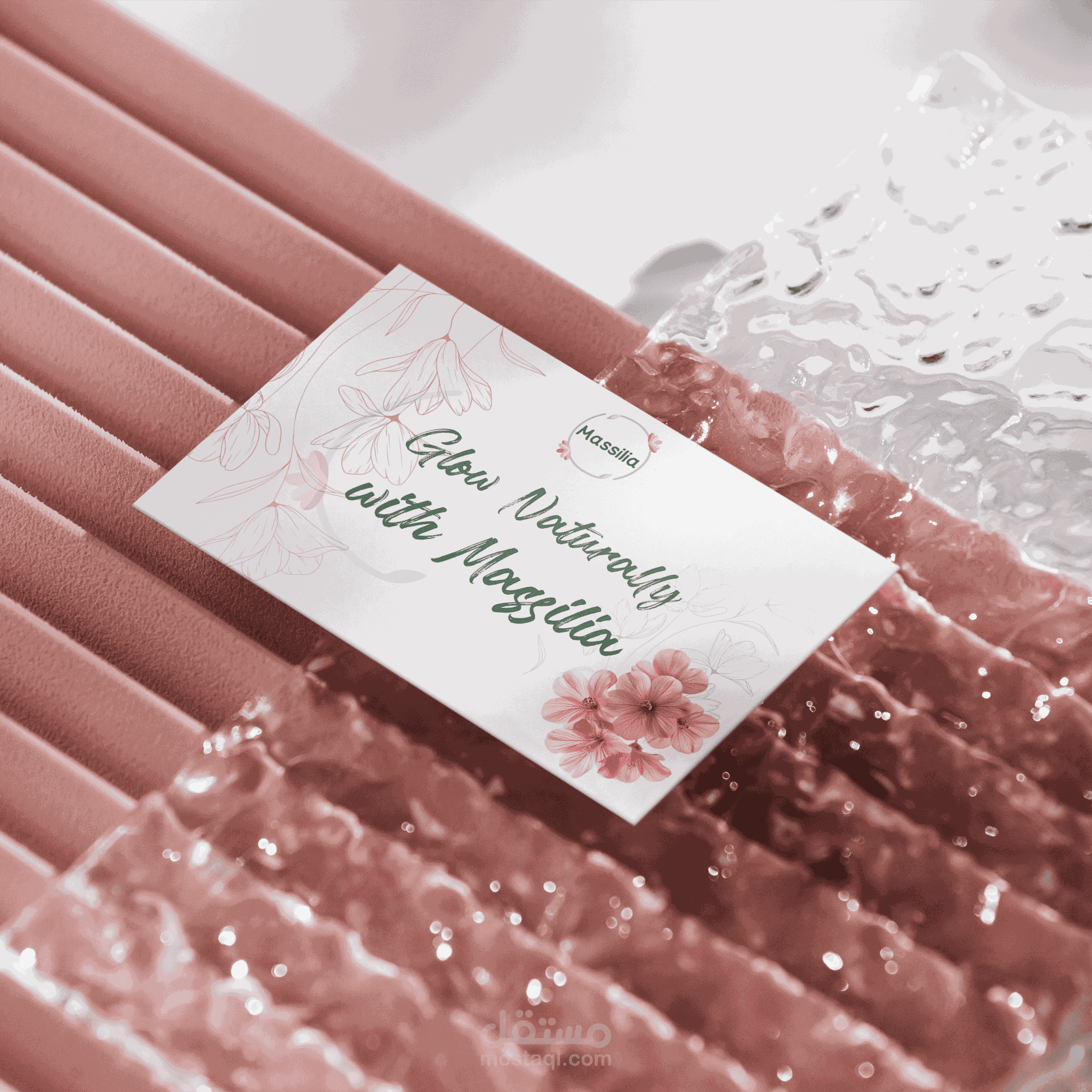 تصميم لوجو وهوية بصرية لمستحضرات تجميل طبيعية