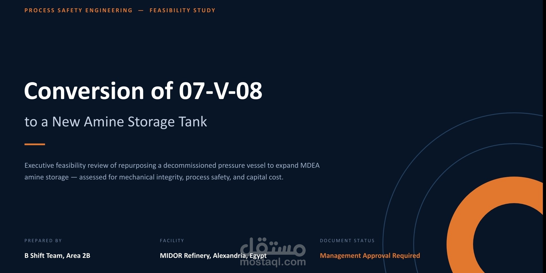 Process Engineering Feasibility Study & Executive Technical Report – Presentation