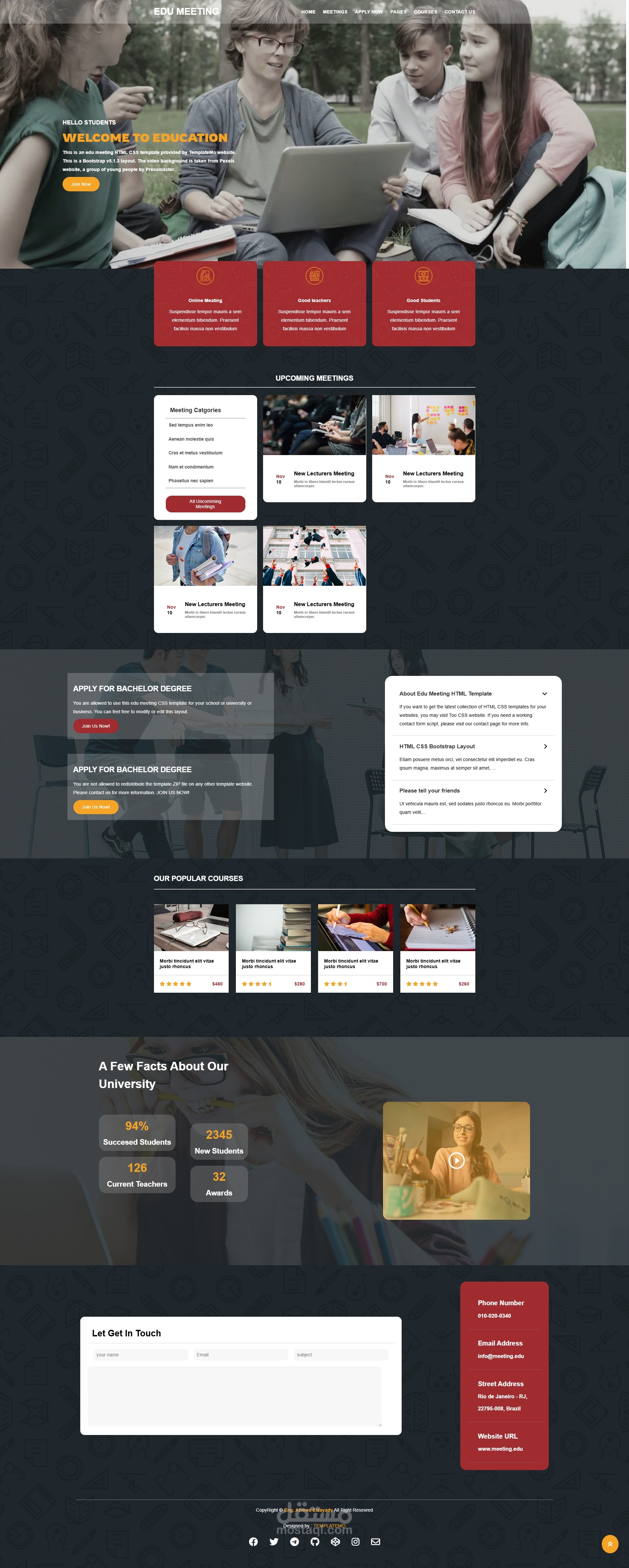 Edu Meeting (قالب التعليم)