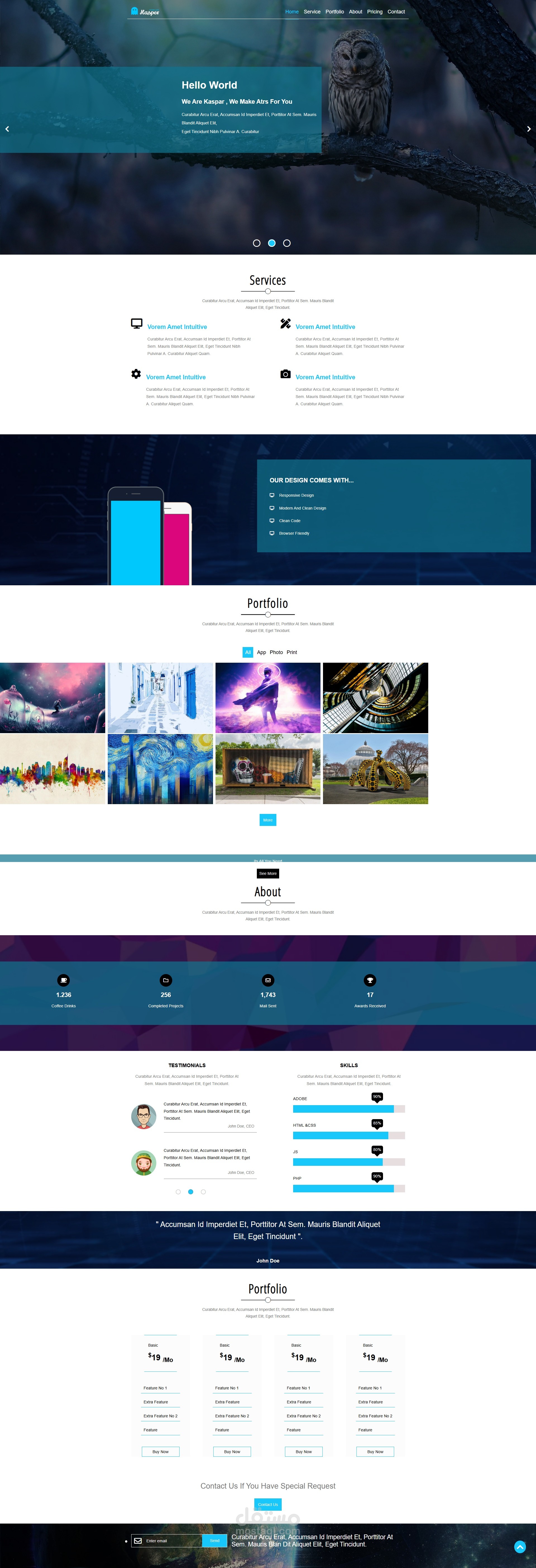 المشروع الثاني: Kaspar (قالب المحفظة الفنية)