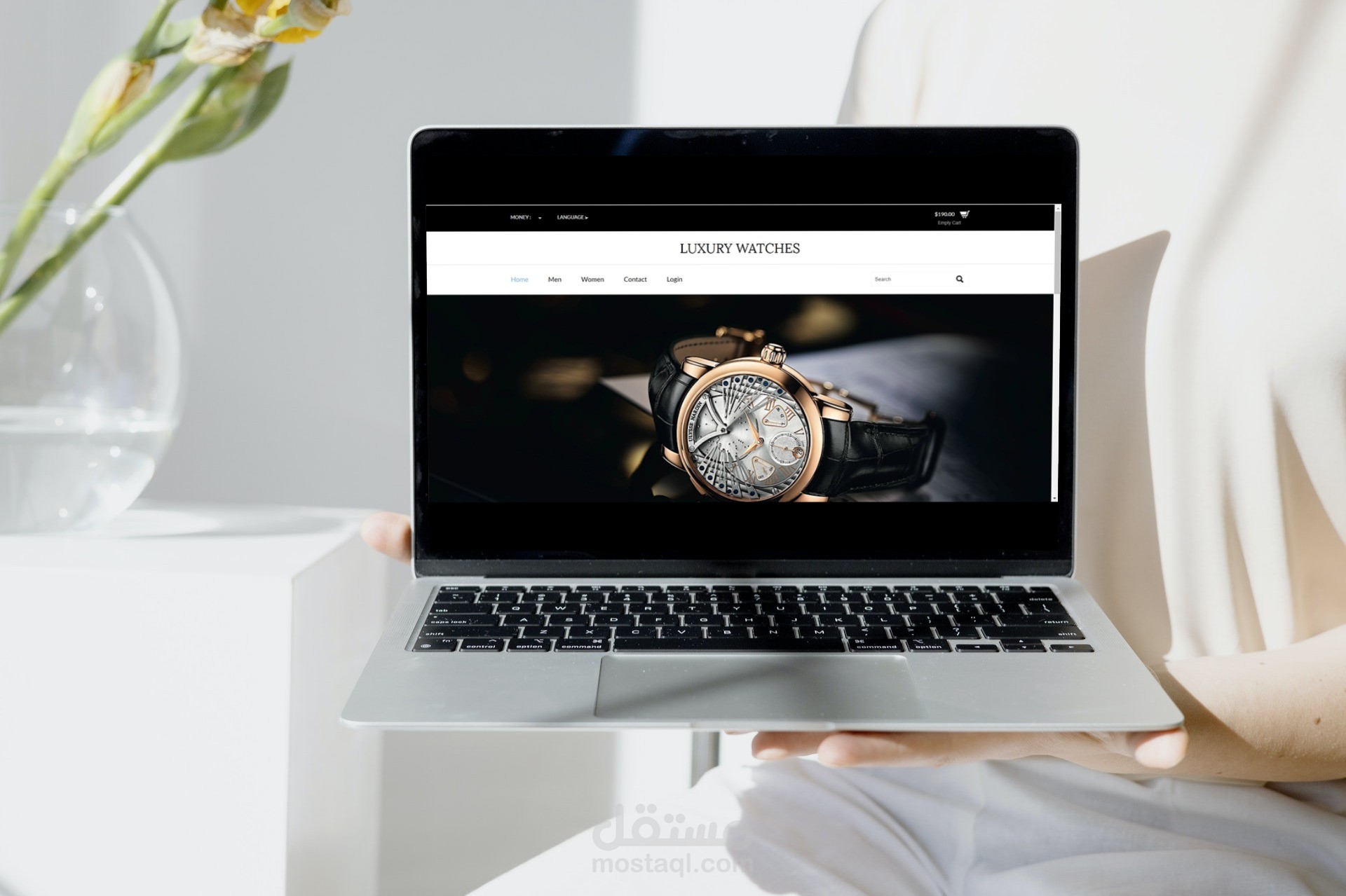تصميم متجر (LUXURY WATCHES) الخاص بالساعات
