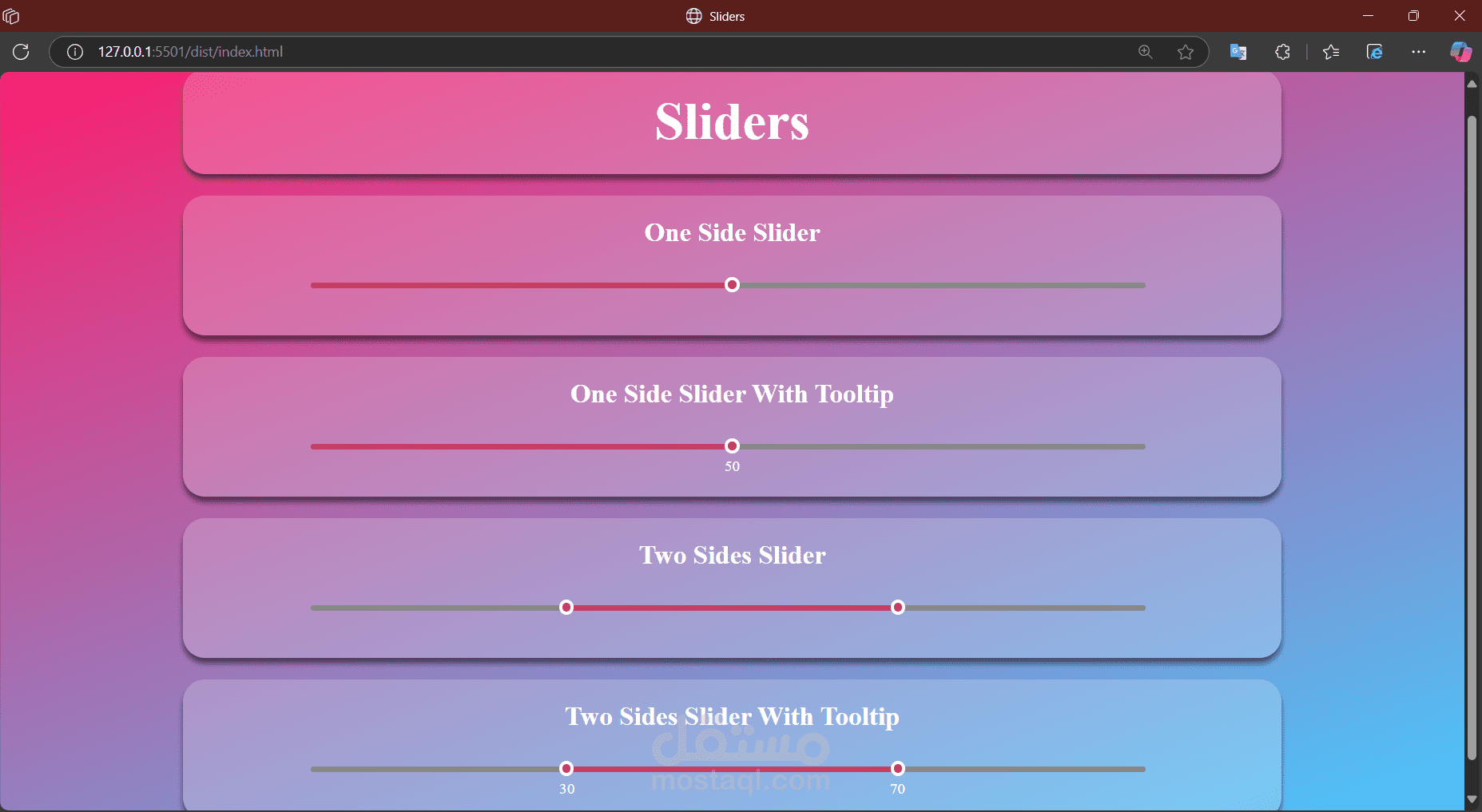 Sliders styleing