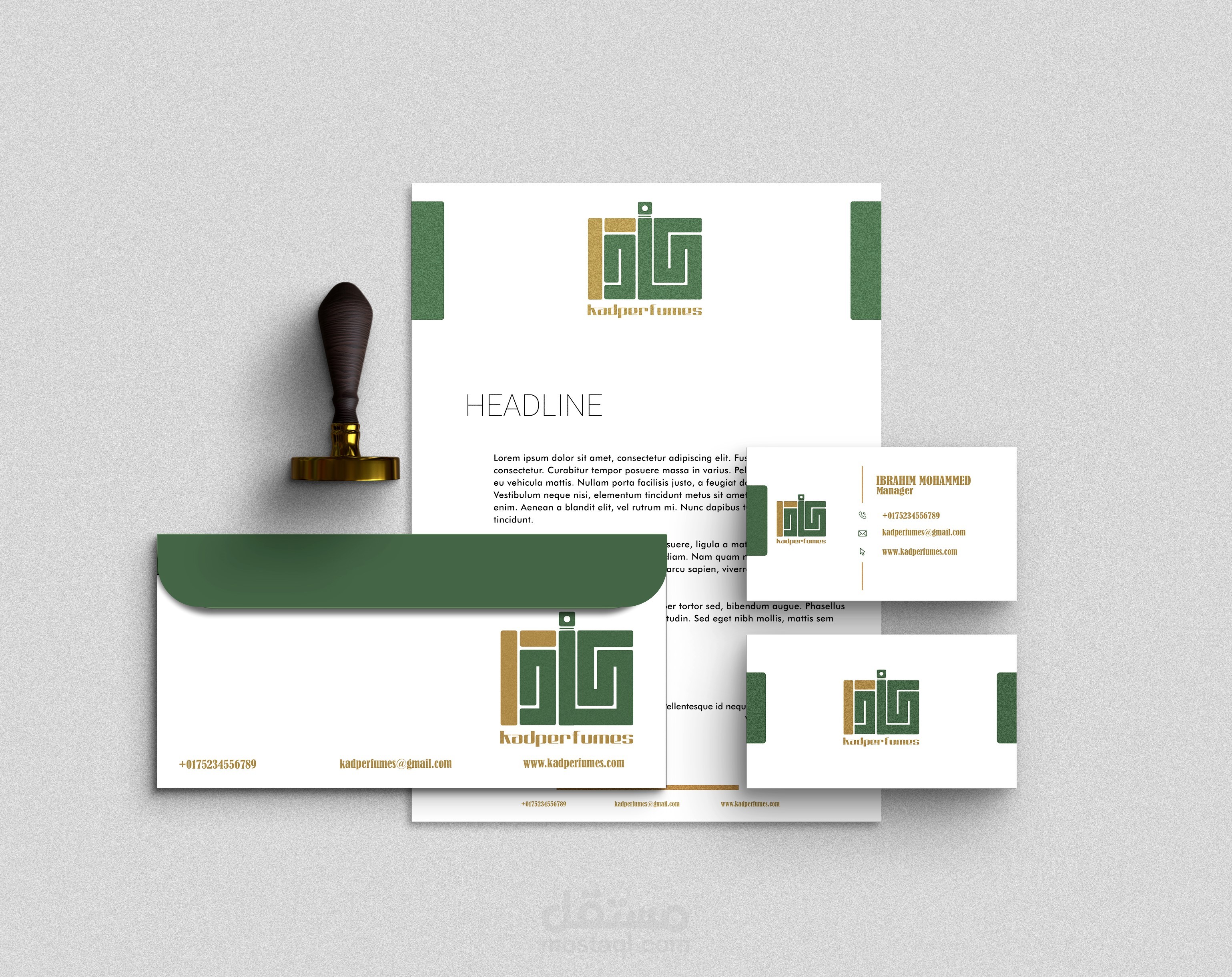 تصميم شعار و هوية بصرية لمتجر عطور