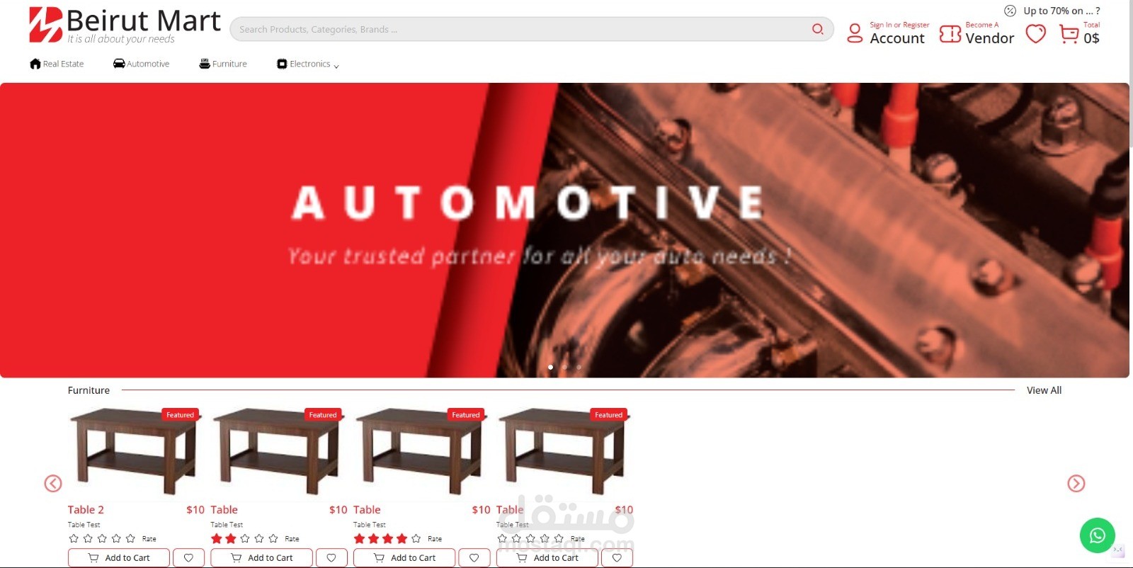 Beirut Mart: Scalable Multi-Vendor E-commerce & Classifieds Platform