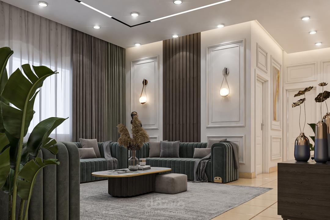 تصميم داخلي لفيلا على الطراز نيو كلاسيك
