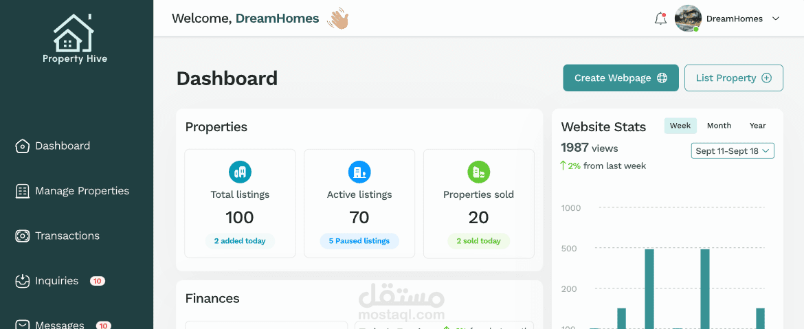 موقع لادارة العقارات