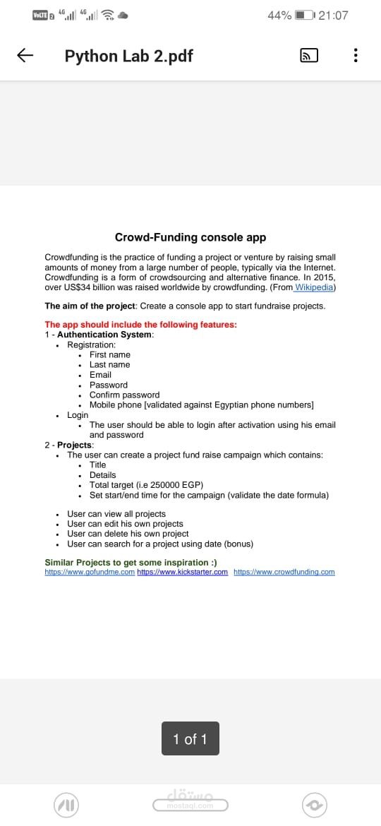 Crowd-Funding console app