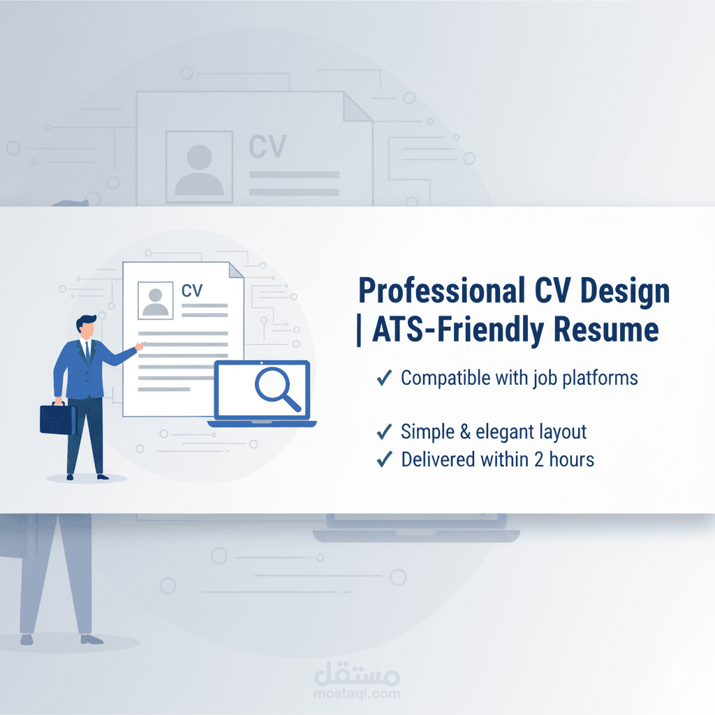 تصميم سيرة ذاتية احترافية CV  بنظام ATS
