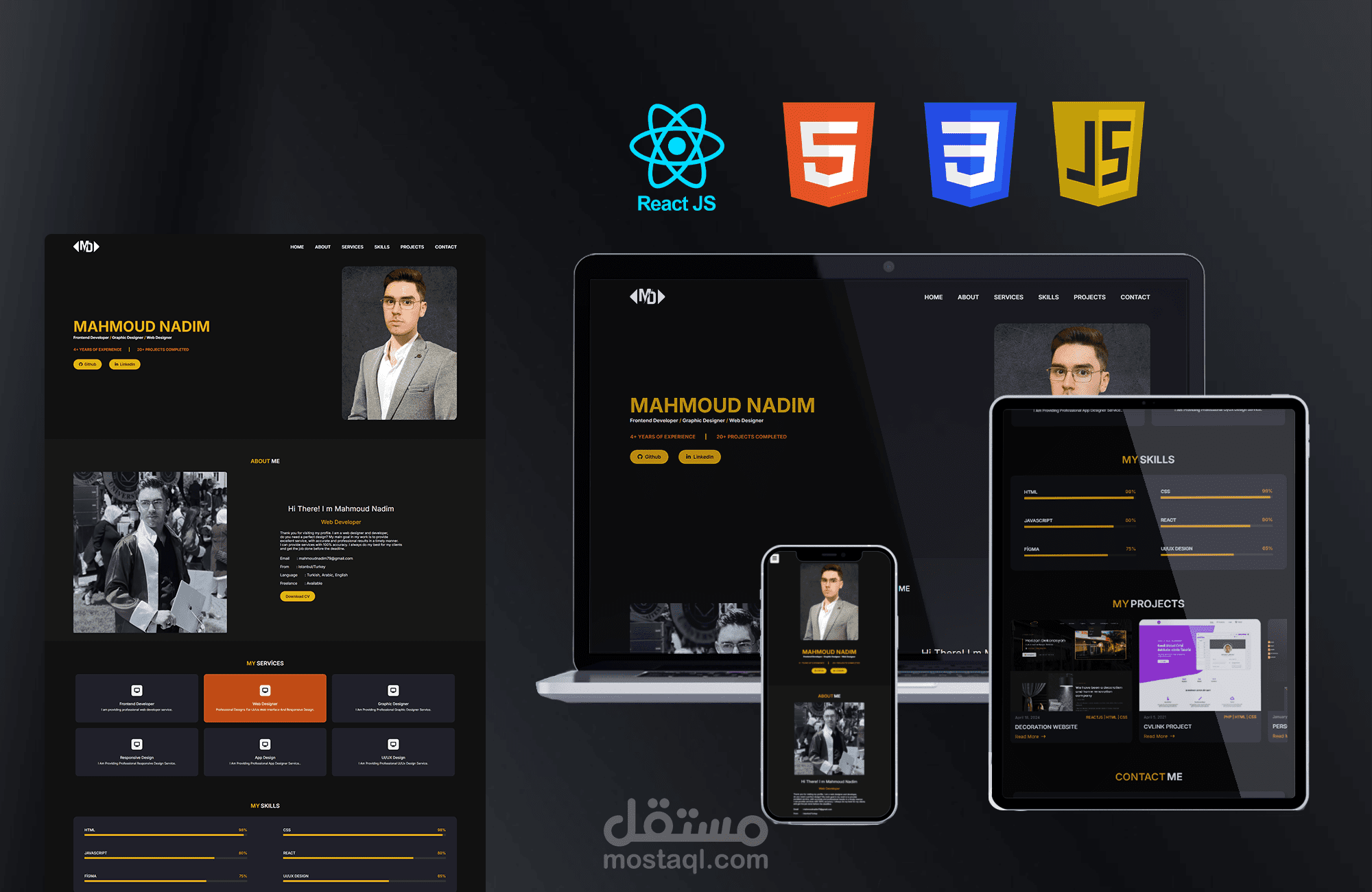 موقع شخصي تعريفي (Personal portfolio)