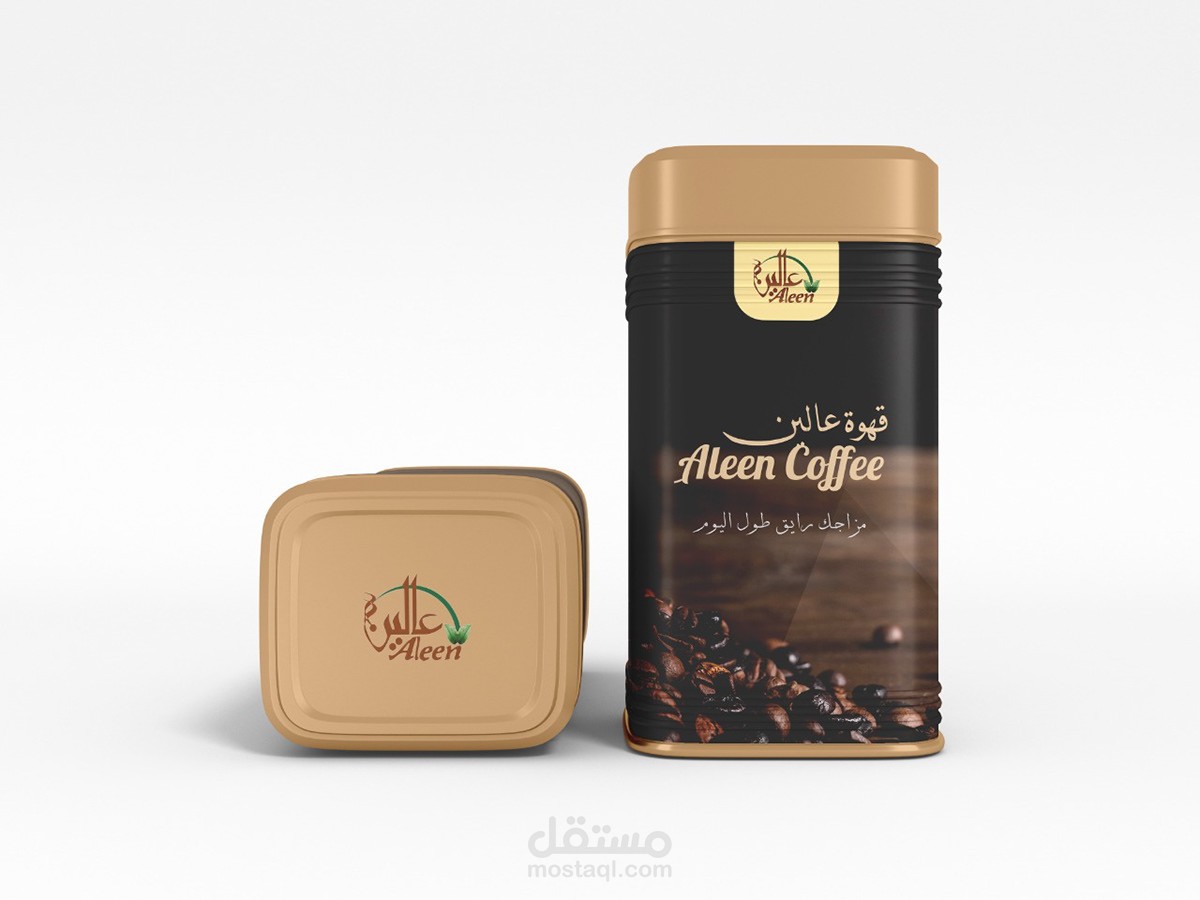 تصميم غلاف لمنتج قهوة لشركة عالين