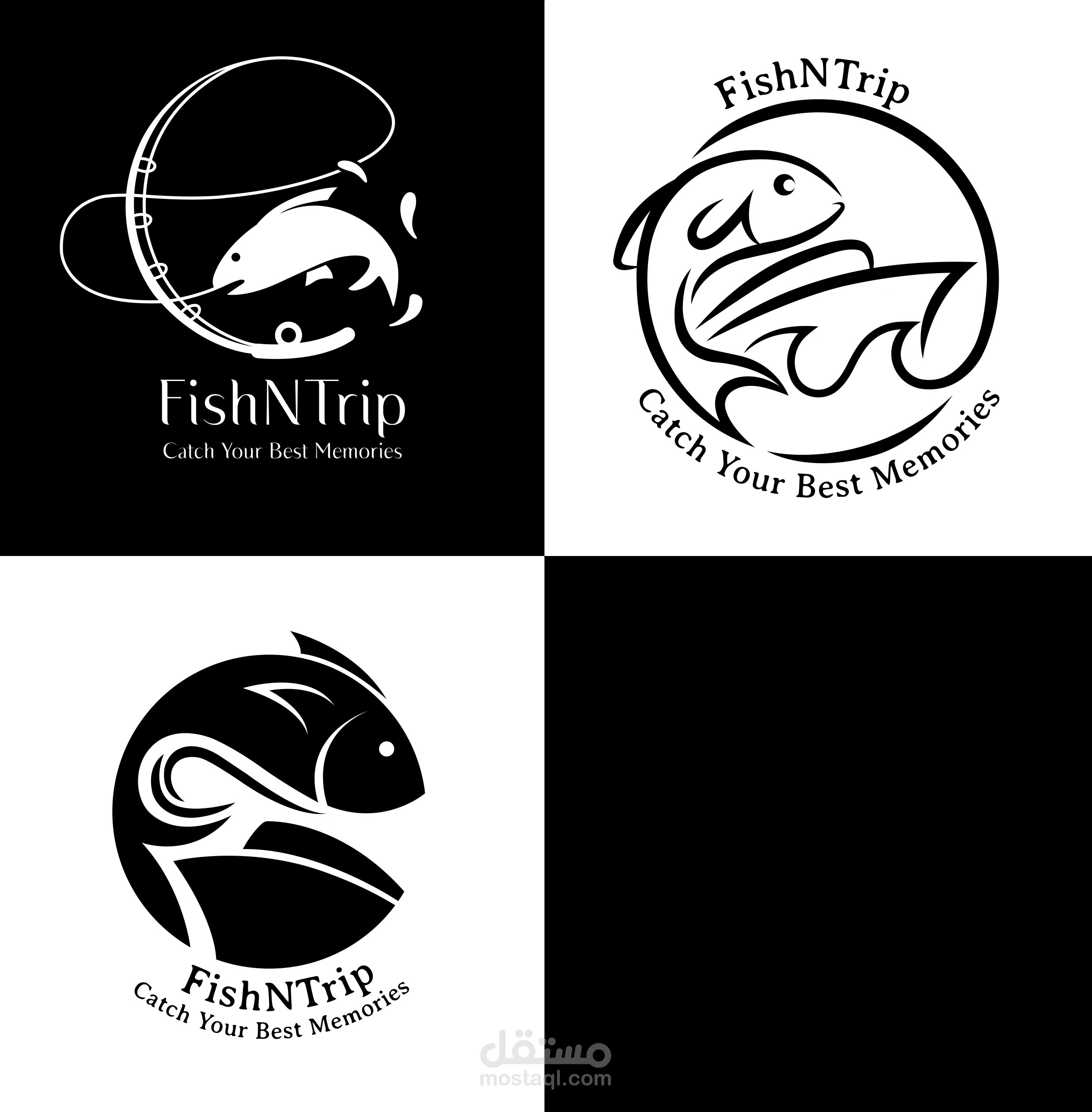 تصميمي لمجموعة شعارات لشركة صيد ورحلات نهرية