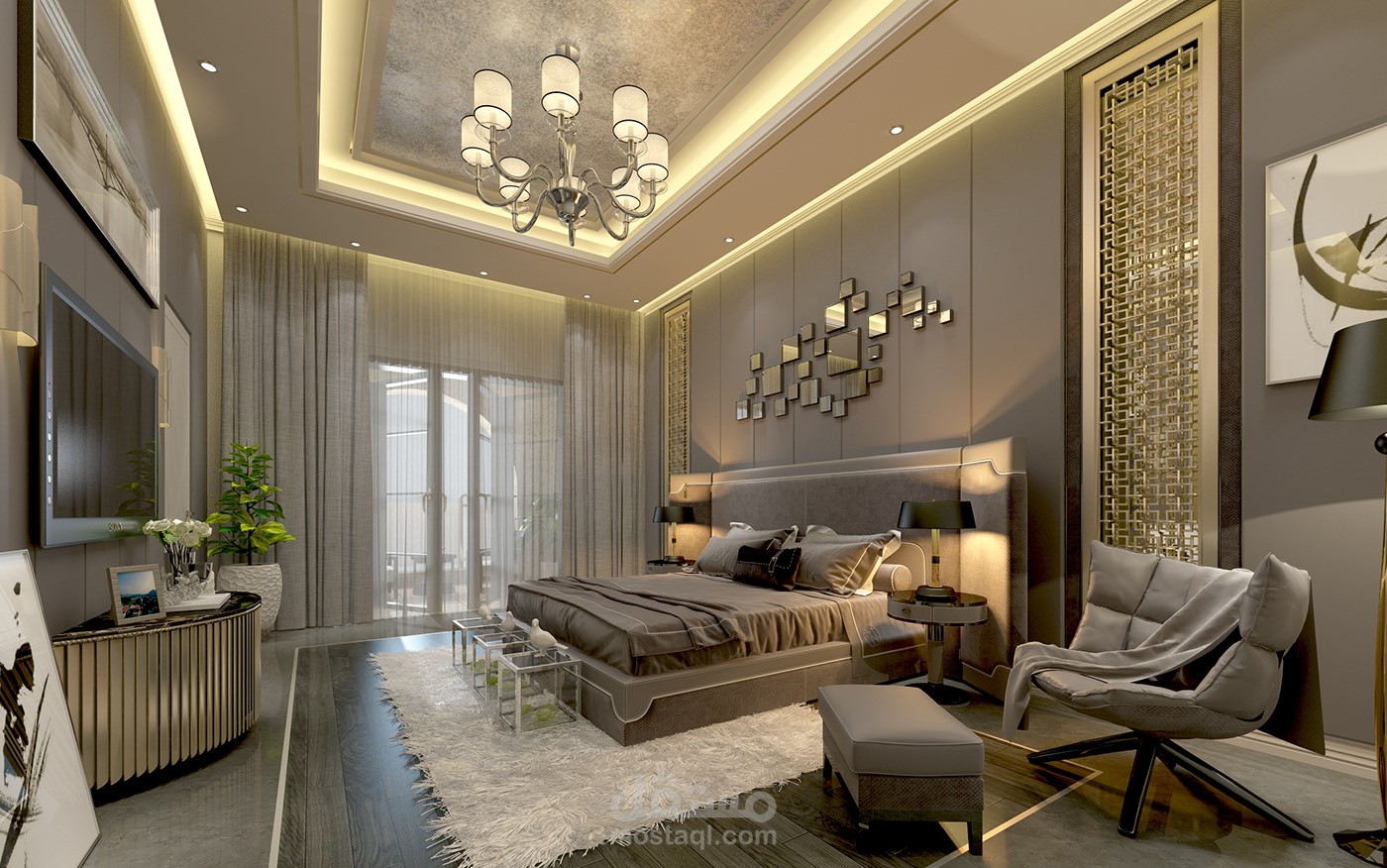 مجموعة تصميمات لغرف النوم الرئيسية