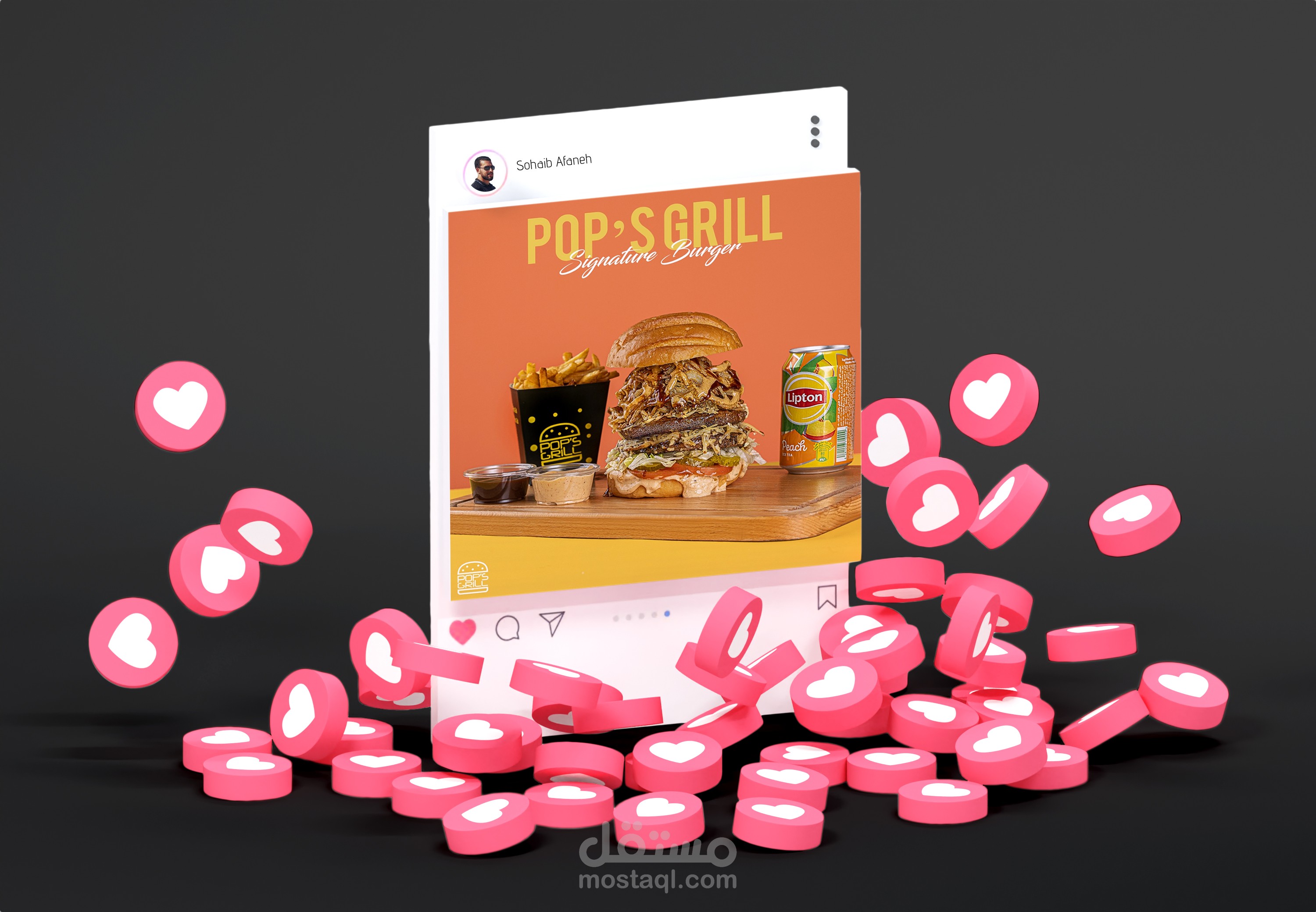تصميم سوشيال ميديا - مطعم برجر