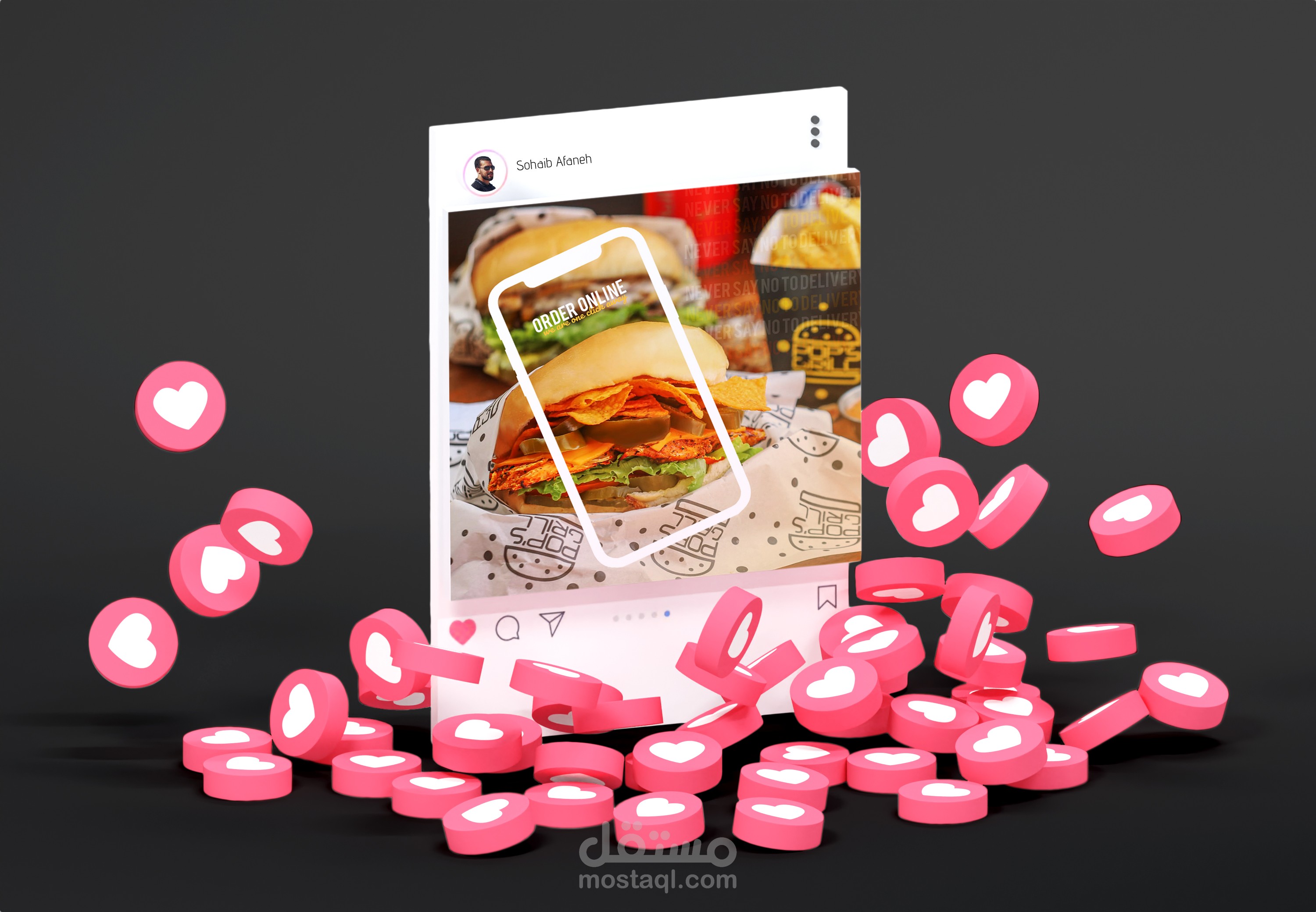 تصميم سوشيال ميديا - مطعم برجر