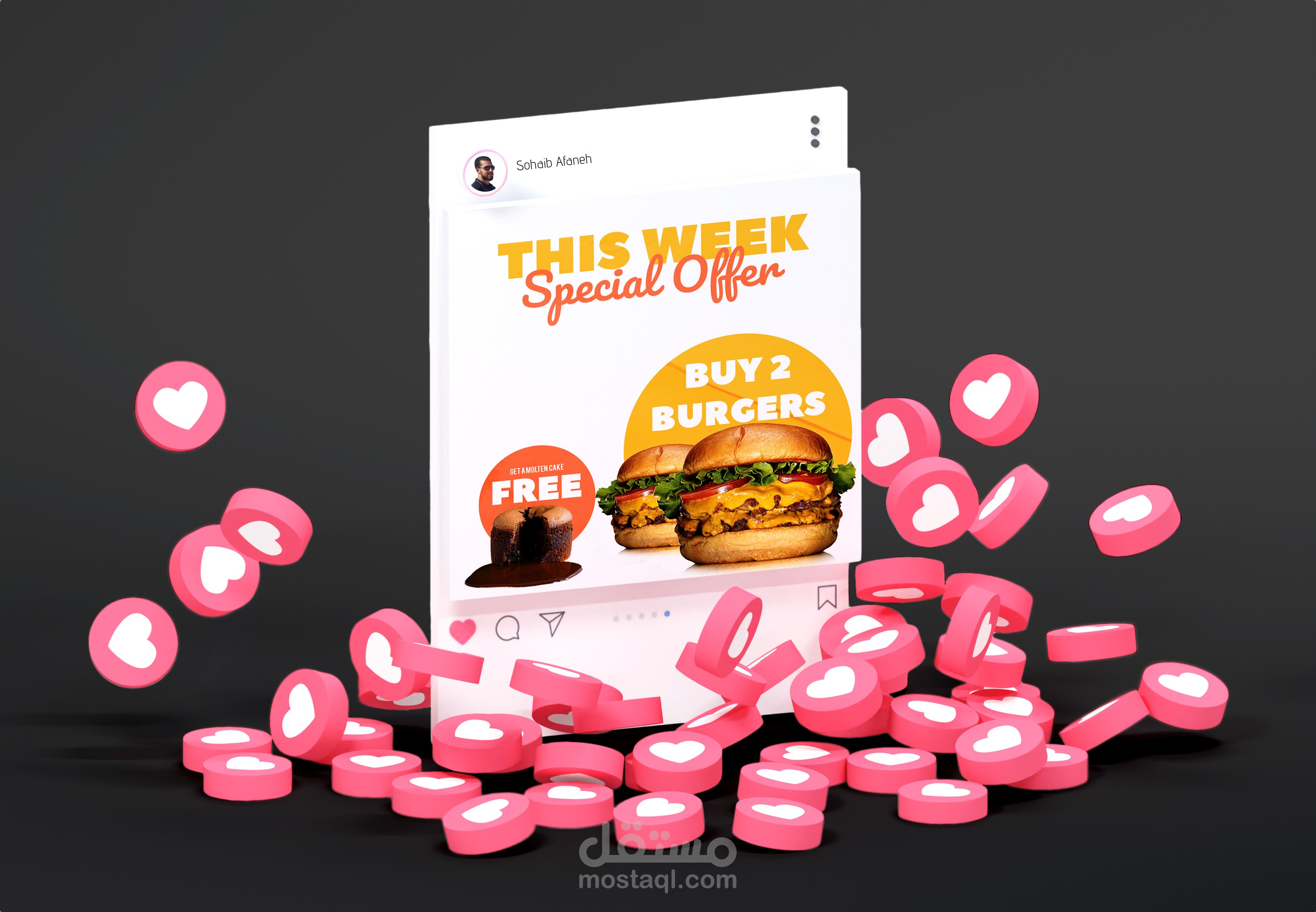تصميم سوشيال ميديا - مطعم برجر