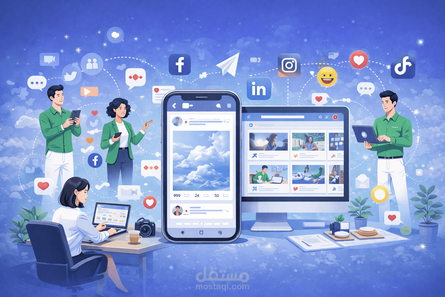 جميع انواع تصميمات السوشيال ميديا ( لجميع المنصات )