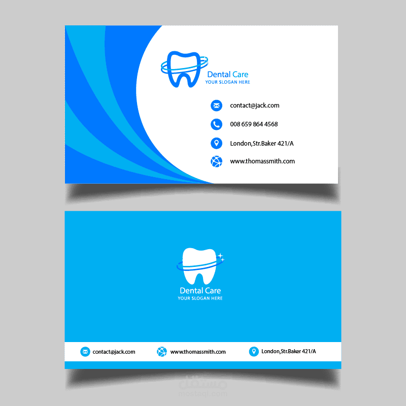 Business card of a dentist