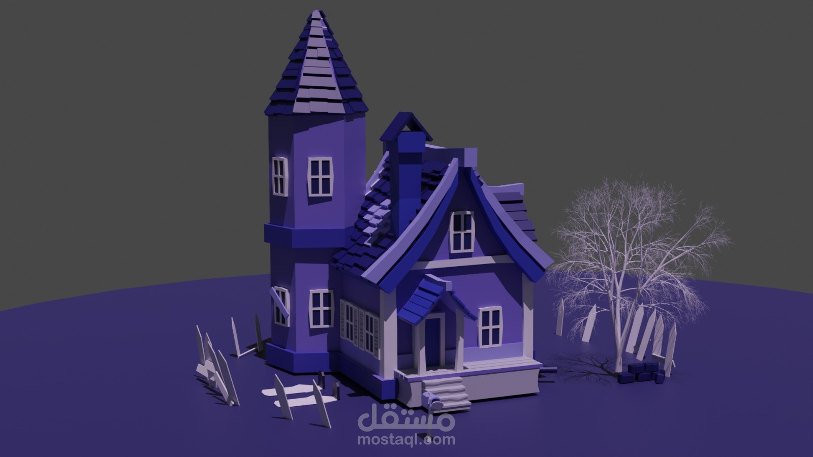 تصميم بيت الاشباح 3d