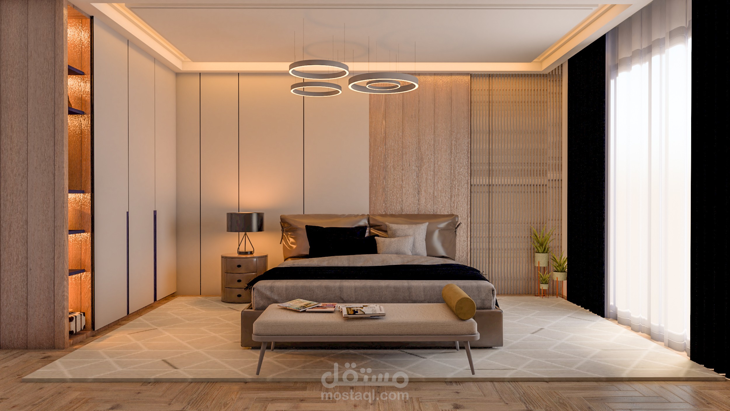 تصميم غرفة رئيسية 3d