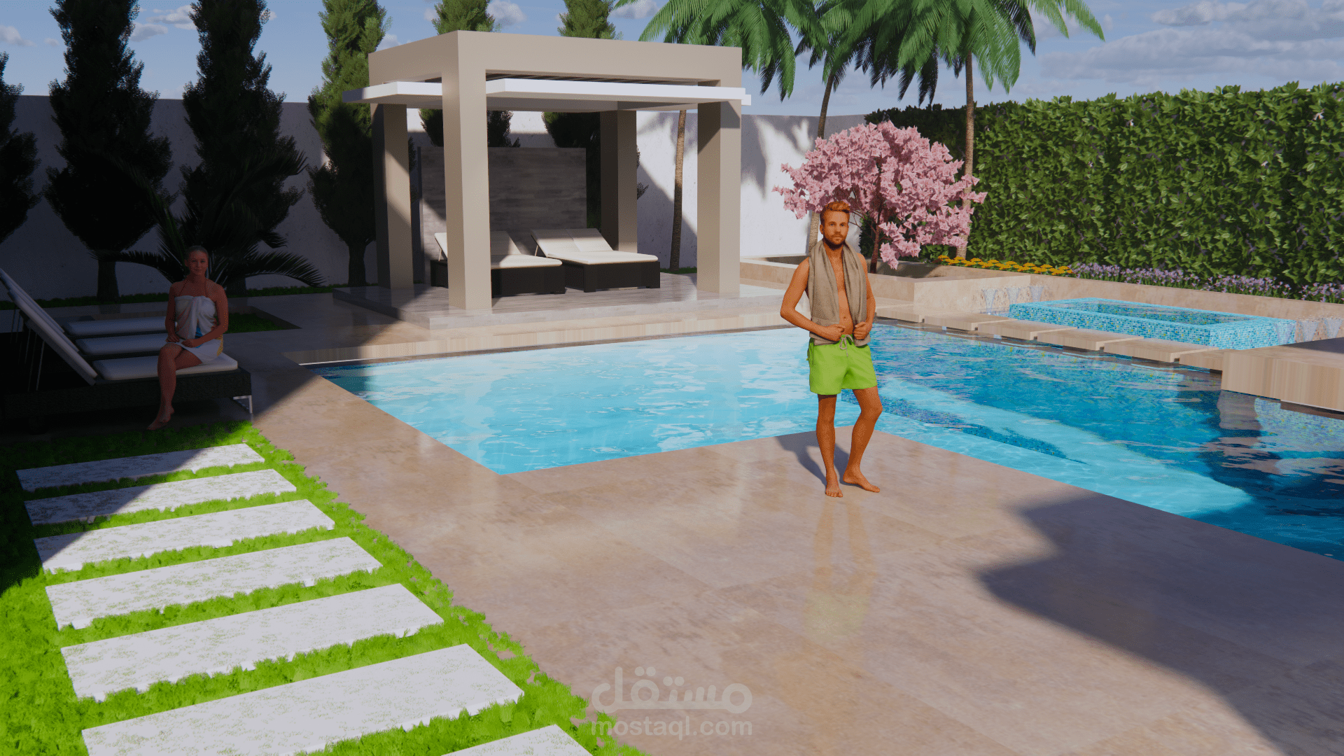 تصميم حديقة منزلية في السعودية