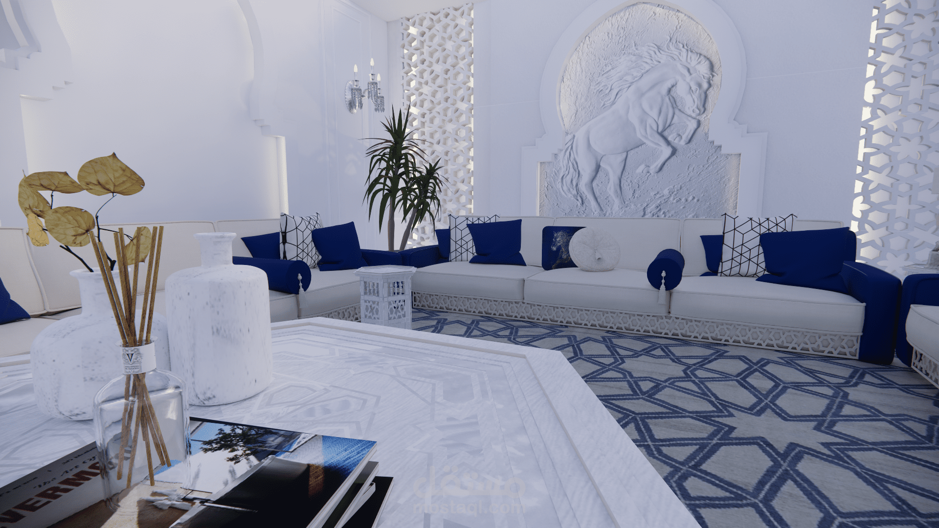 Design of a men's council in the Moroccan style