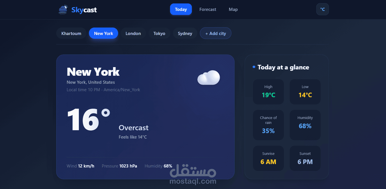 (Sky cast (Weather-Now   سكاي كاست(الطقس الآن)