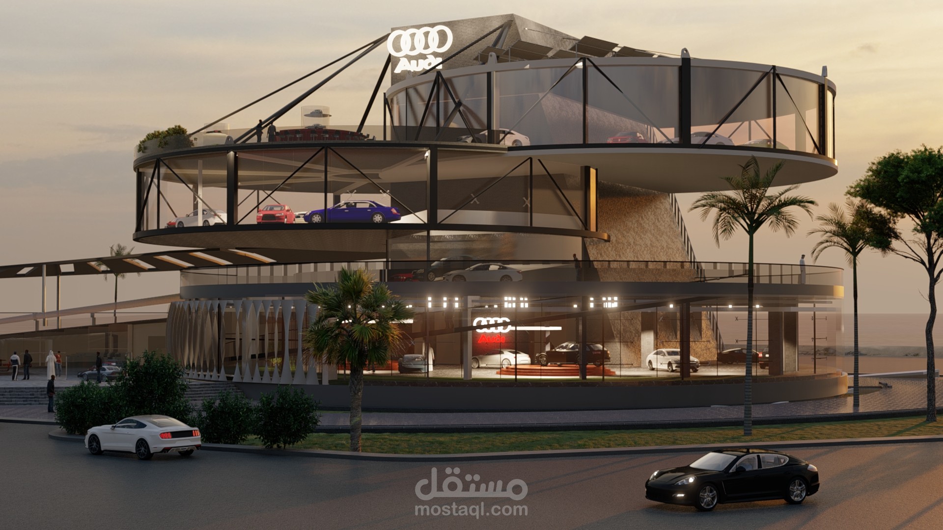تصميم معرض سيارات اودي بمدينة جدة