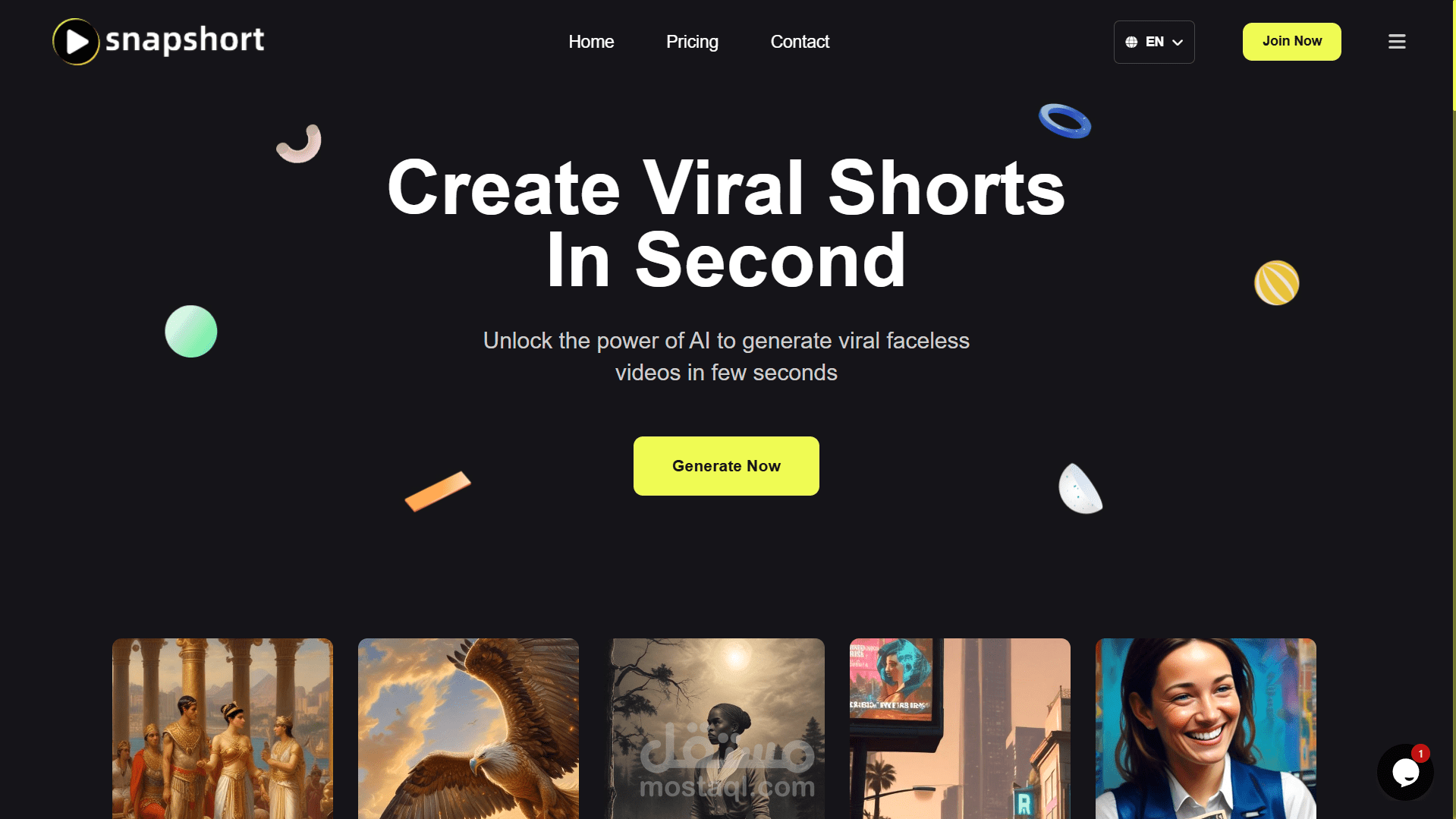 منصة SnapShort.io منصة SaaS لتوليد فيديوهات قصيرة بالذكاء الاصطناعي (3250 مستخدم)