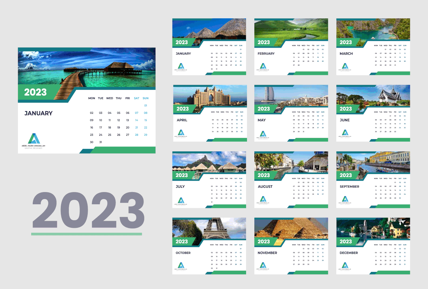 Adobe PhotoSho-تقويم 2023 ميلادي