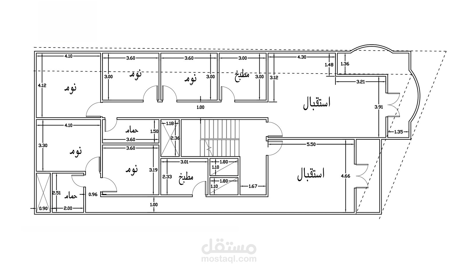 تصميم شقتين فى الدور