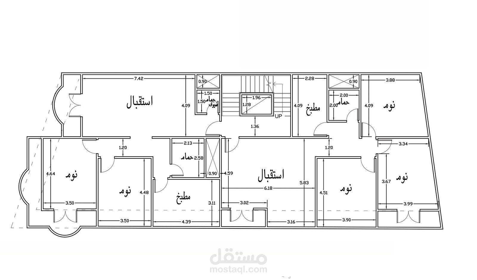 تصميم شقتين فى الدور