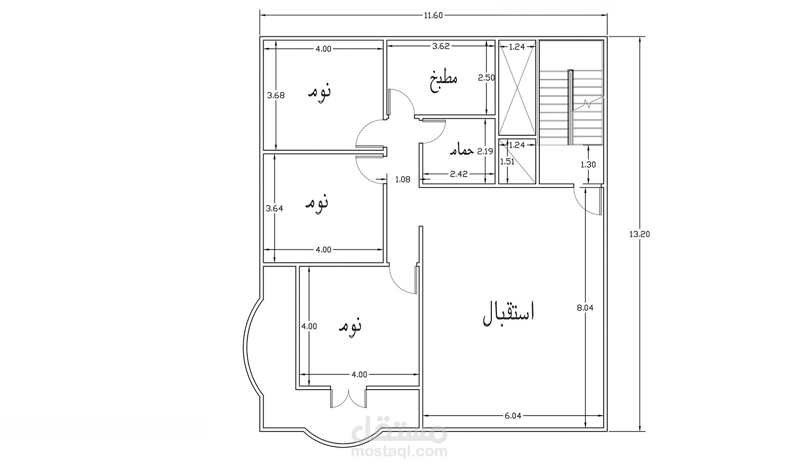 تصميم شقة اوتوكاد