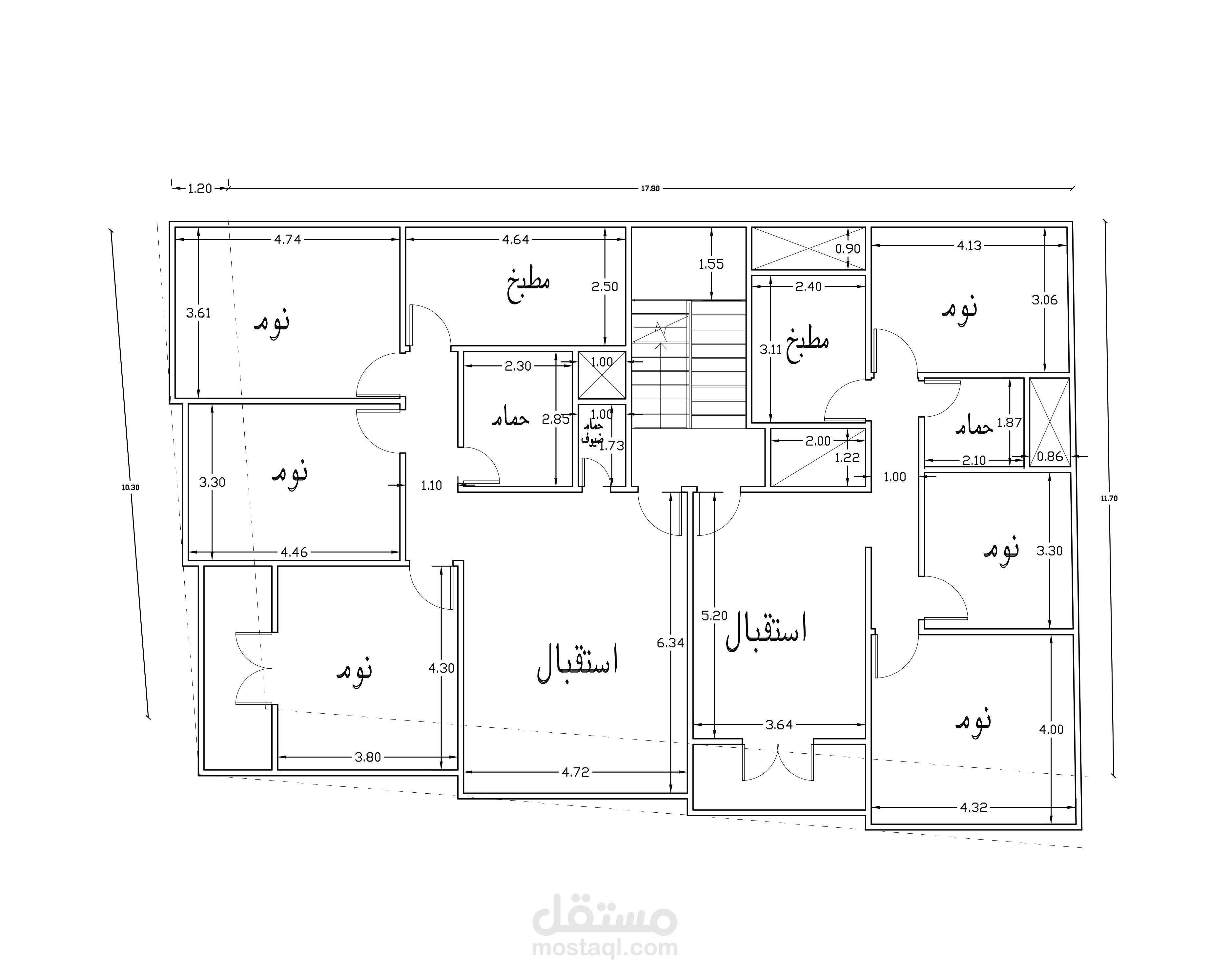 تصميم شقتين بالدور اوتوكاد