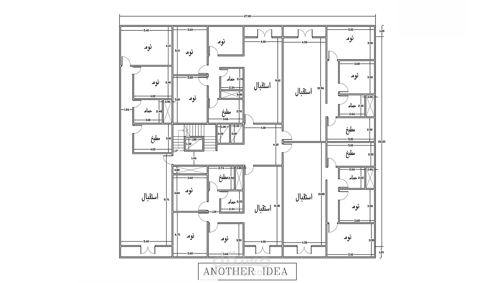 تصميم 5 شقق فى الدور اوتوكاد