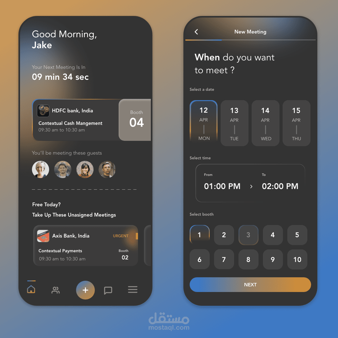Go meeting app, design using adobe Xd