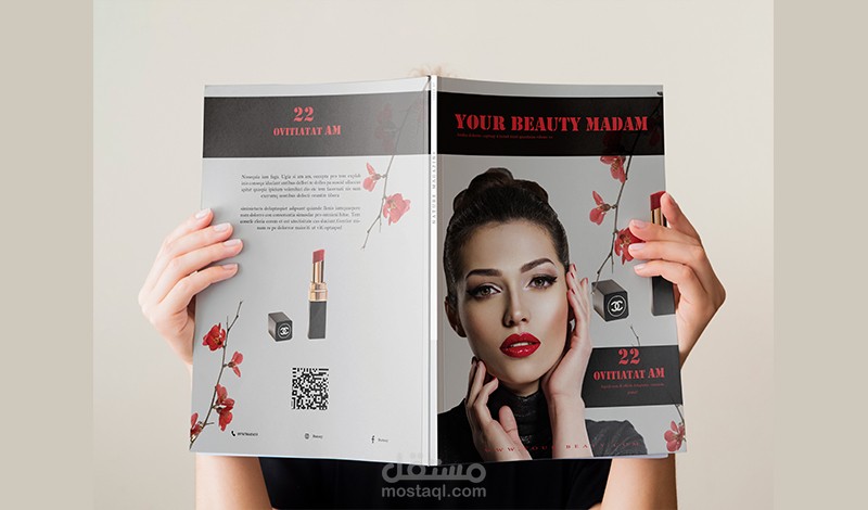 تصميم غلاف مجلة تجميل ميك أب