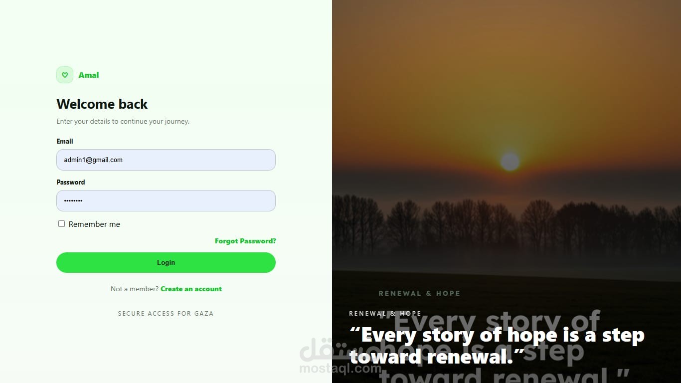 Amal – Humanitarian Story Sharing Platform
