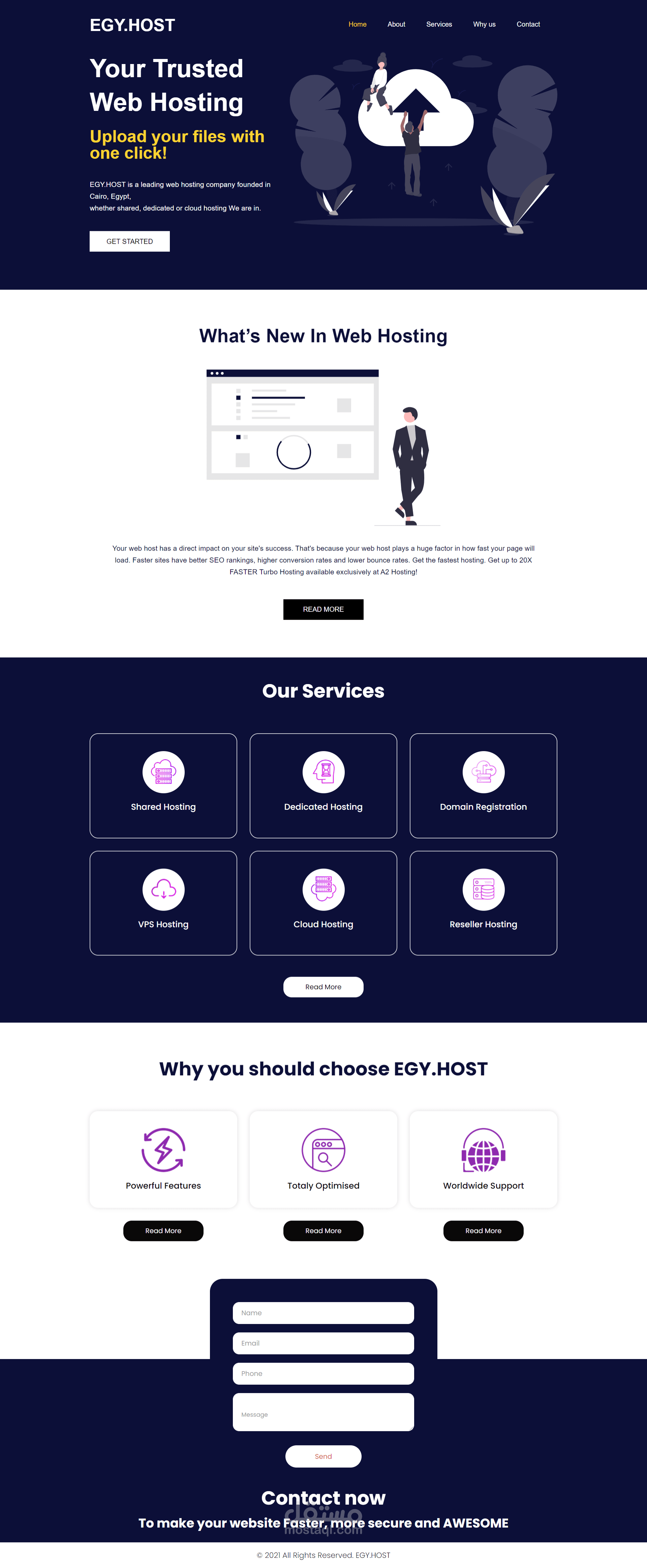 موقع احترافي لشركة Egy Host