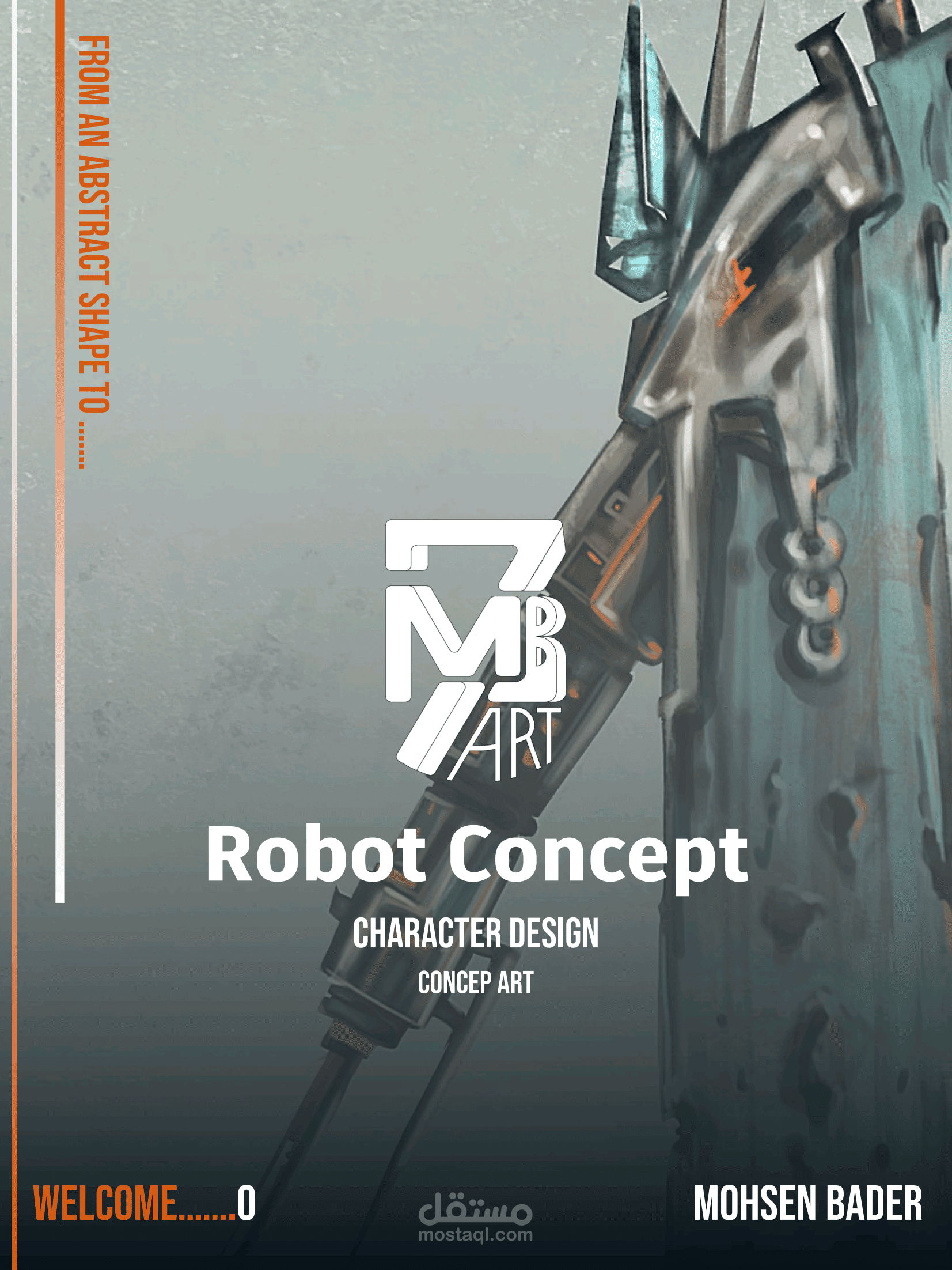 تصميم شخصية رقمية وكونسيبت آرت | آلي مدرّع (Robot Concept & Character Design)